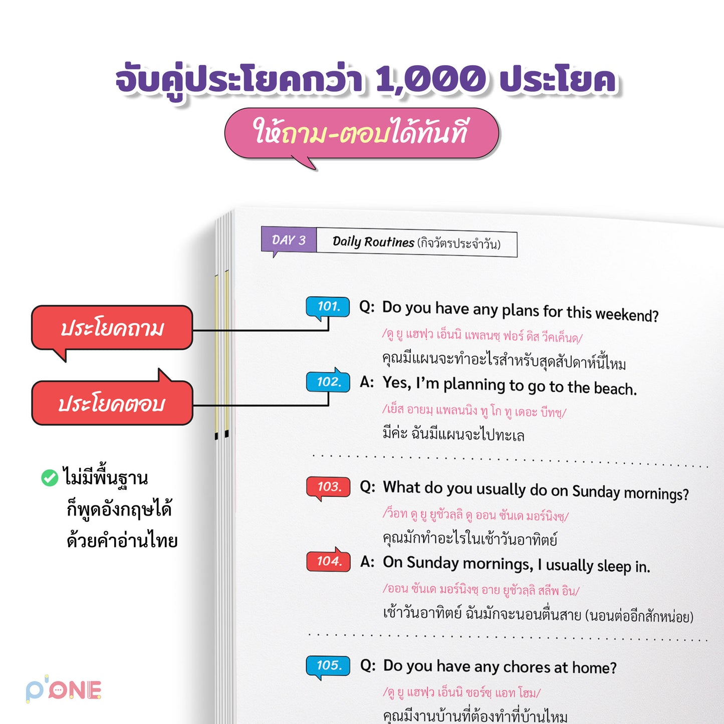 หนังสือ Speak Eng with P'ONE พร้อมคู่มือเรียน Easy Grammar for Starters และ Basic Spelling for Starters