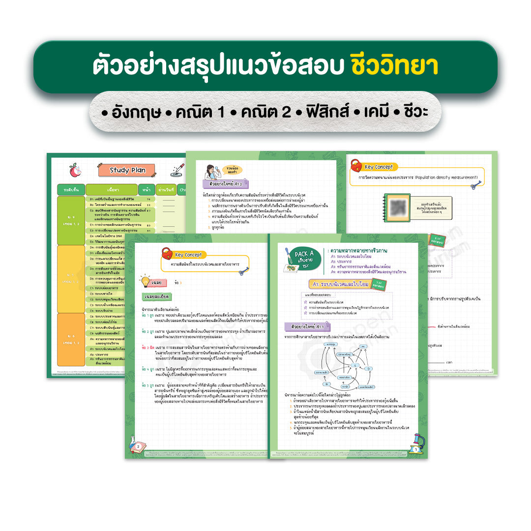 A-Level Set สรุปแนวข้อสอบ A-Level 6 วิชา (อังกฤษ - ฟิสิกส์ - เคมี - ชีววิทยา - คณิต1 - คณิต2)